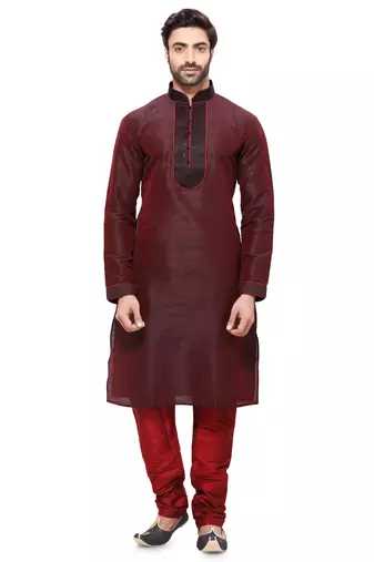 Red Kurta Pyjama Men's
