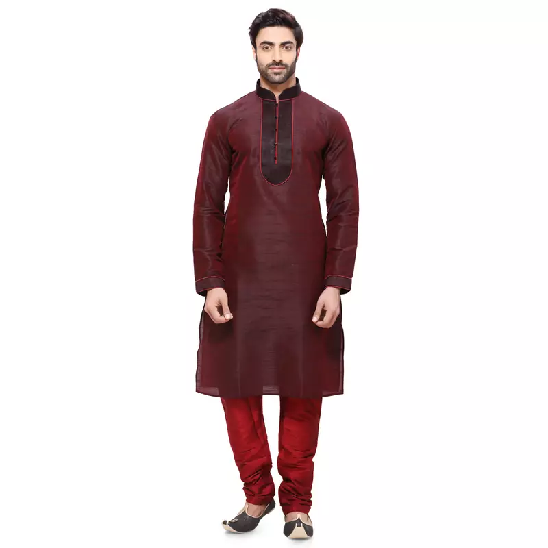 Red Kurta Pyjama Men's
