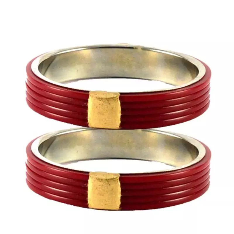 Extra Large Size  Brass & Acrylic Bangles Color Maroon