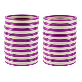 Extra Large Size  Acrylic Bangles Color Purple & White 1