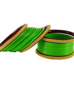 Extra Large Size  Brass & Acrylic Bangles Color Green