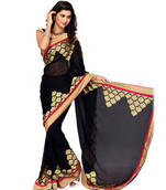 Dani Fashions Madhubala Black Embroidered Saree