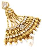 muslim bridal gold pearl jhoomar passa hair accessory