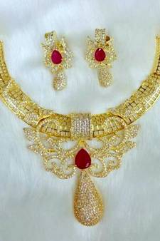 GORGEOUS FINE CZ RUBY NECKLACE SET