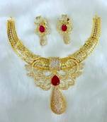 GORGEOUS FINE CZ RUBY NECKLACE SET