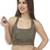 Black With Golden Velvet Embroidery  Padded Readymade Sleeveless Blouse