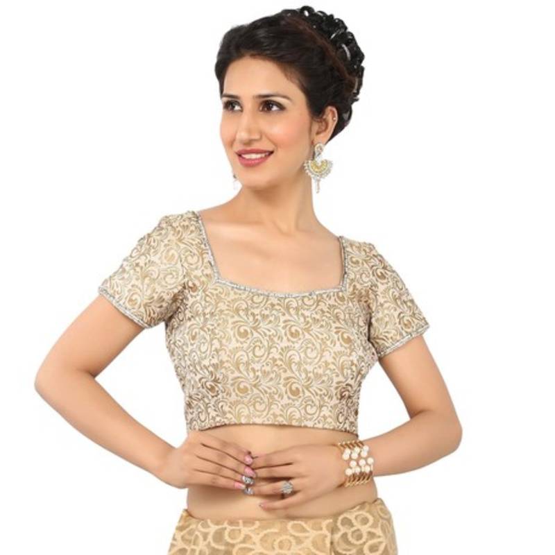 brocade blouse gold colour blouse online