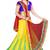 Yellow plain net unstitched lehenga-choli