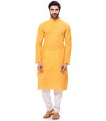 Men's Handloom Yellow Kurta Pyjama