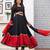 BLACK embroidered georgette semi stitched salwar with dupatta
