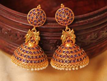 Royal Antique Designer Purple Jhumka 1