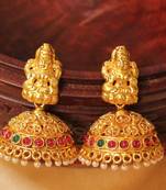 DIVINE ANTIQUE DESIGNER KEMP-GREEN LAKSHMI JHUMKKA-DJ02087