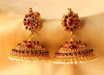 Beautiful Antique Maroon Jhumkkas  1