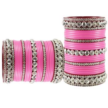 Extra Large Size  Acrylic Bangles Color Pink & Maroon 2