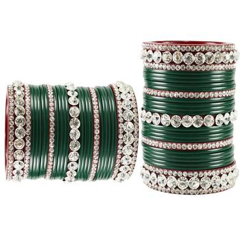 Extra Large Size  Acrylic Bangles Color Dark Green & Maroon 2