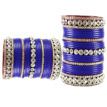 Extra Large Size  Acrylic Bangles Color Blue & Maroon 2