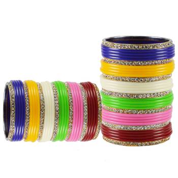 Extra Large Size  Brass & Acrylic Bangles Color Multicolor 2