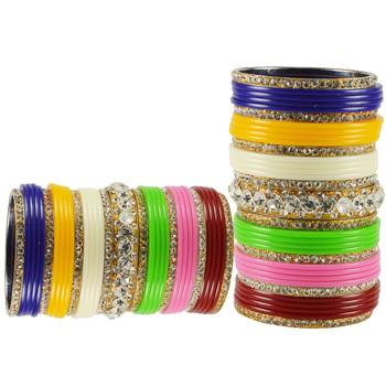 Extra Large Size  Brass & Acrylic Bangles Color Multicolor 2