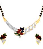 Mangalsutra Pendant & Earrings Set With Chain