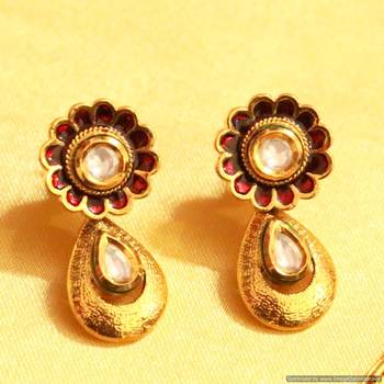 Paisley Kundan Ruby Meenakari Pendan Set 3
