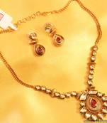 Ruby Emerald Kundan Meenakari Necklace Set