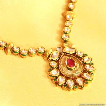 Ruby Emerald Kundan Meenakari Necklace Set 3