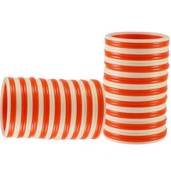 Extra Large Size  Acrylic Bangles Color Orange & White 2