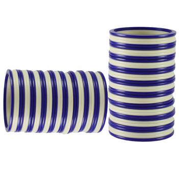 Extra Large Size  Acrylic Bangles Color Dark Blue & White 2
