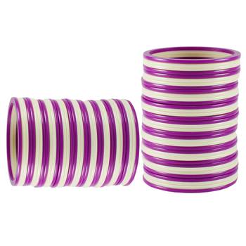 Extra Large Size  Acrylic Bangles Color Purple & White 2