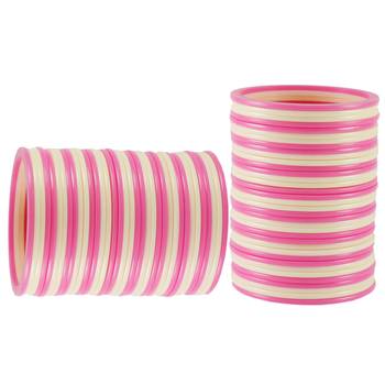Extra Large Size  Acrylic Bangles Color Pink & White 2