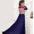 blue net embroidered semi stitiched party wear gown
