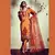 Orange Embroidered Georgette Semi Stitched Salwar With Dupatta