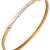 Eternity Solitaire American Diamond Gold Plated  Openable Kada Bangle Bracelet for Women
