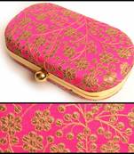 Pink clutches embroidered