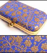 Blue clutches embroidered