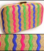 Multicolor clutches embroidered