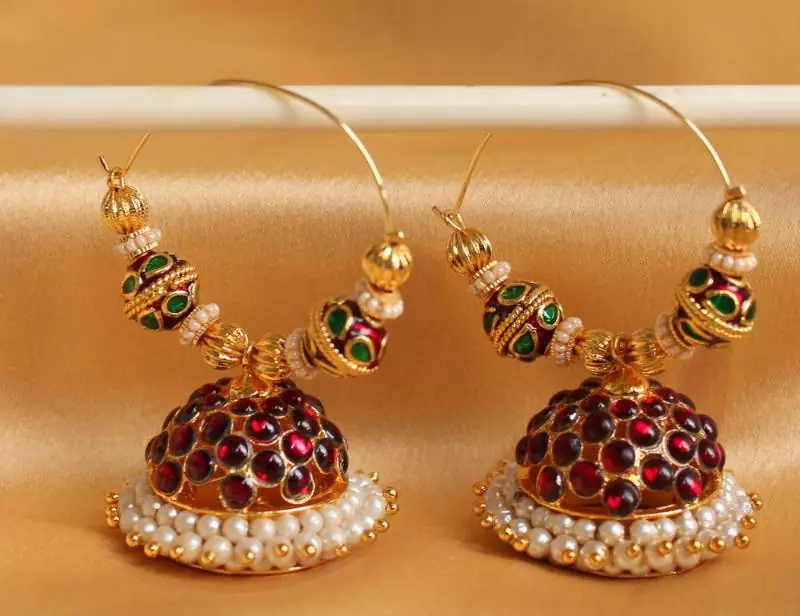 Gorgeous Huge Hoop Temple Designer Earrings