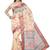 Pink printed cotton saree with blouse