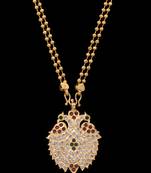 Gandaberunda pendant with balls chain double line MEDIUM length one gram gold