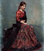 Rajmandir Self Design black Bollywood Georgette Sari25