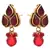 JFL - Traditional Ethnic Red Gold Designer Dangler Earring.