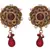 Red gold plated pearl danglers drops