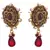 Red gold plated pearl danglers drops