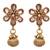 JFL - Fab Floral Designer White One Gram Gold Plated American Diamond Polki Earrings 