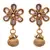 JFL - Fab Floral Designer White One Gram Gold Plated American Diamond Polki Earrings 