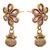 JFL - Fab Floral Designer White One Gram Gold Plated American Diamond Polki Earrings 