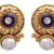 Blue gold plated pearl studs