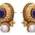 Blue gold plated pearl studs