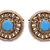 Turquoise blue gold plated pearl studs