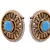 Turquoise blue gold plated pearl studs
